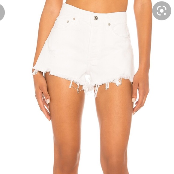 AGOLDE shorts-Parker Cut Off Short in Detour-size 23, white shorts - Picture 3 of 11